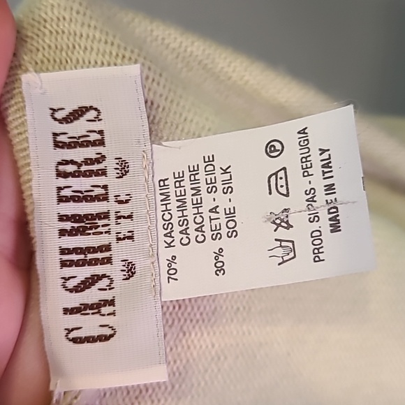 Vintage Silk Cashmere Cardigan Sweater Women‎ Size Large Earth Tone Green Luxury - Picture 9 of 9